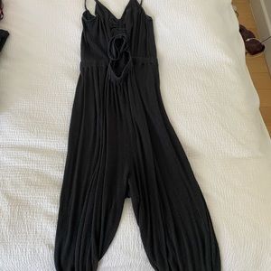 Dark blue/grey jumpsuit with front cutout